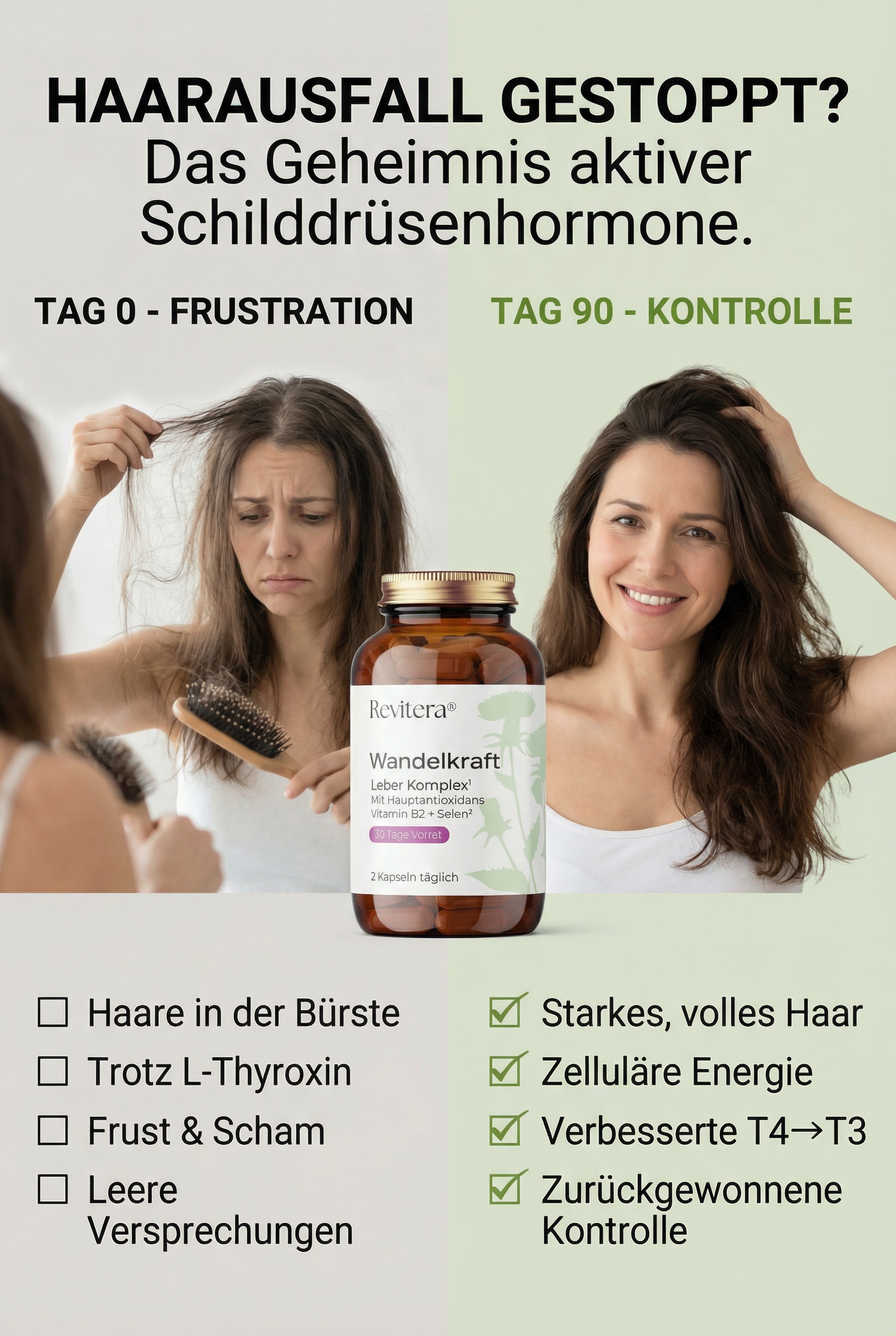 Apothekenblatt Facebook ad: Euthyrox löst das Haarproblem nicht.