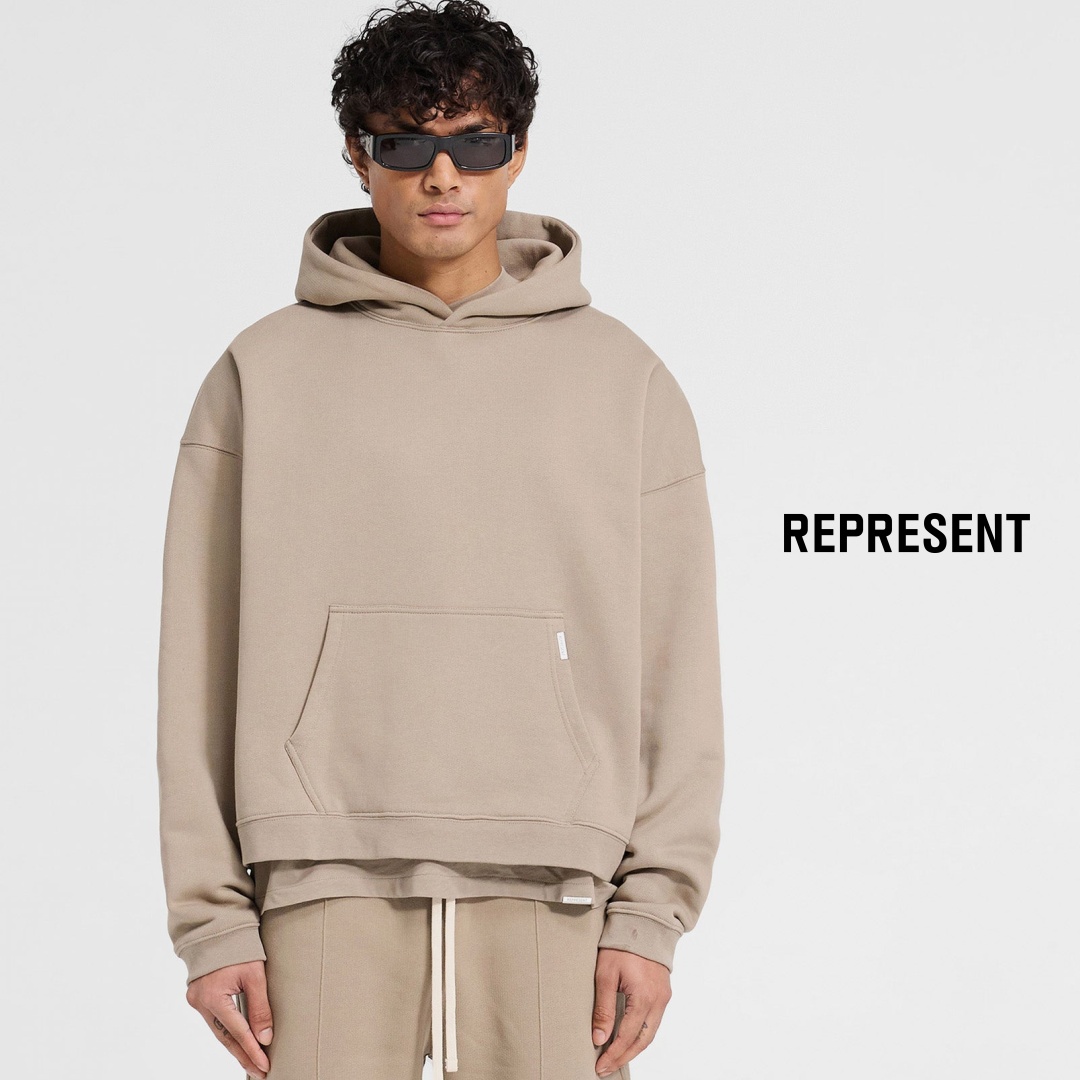Represent Clo Facebook ad: Explore our range of premium mens hoodies.