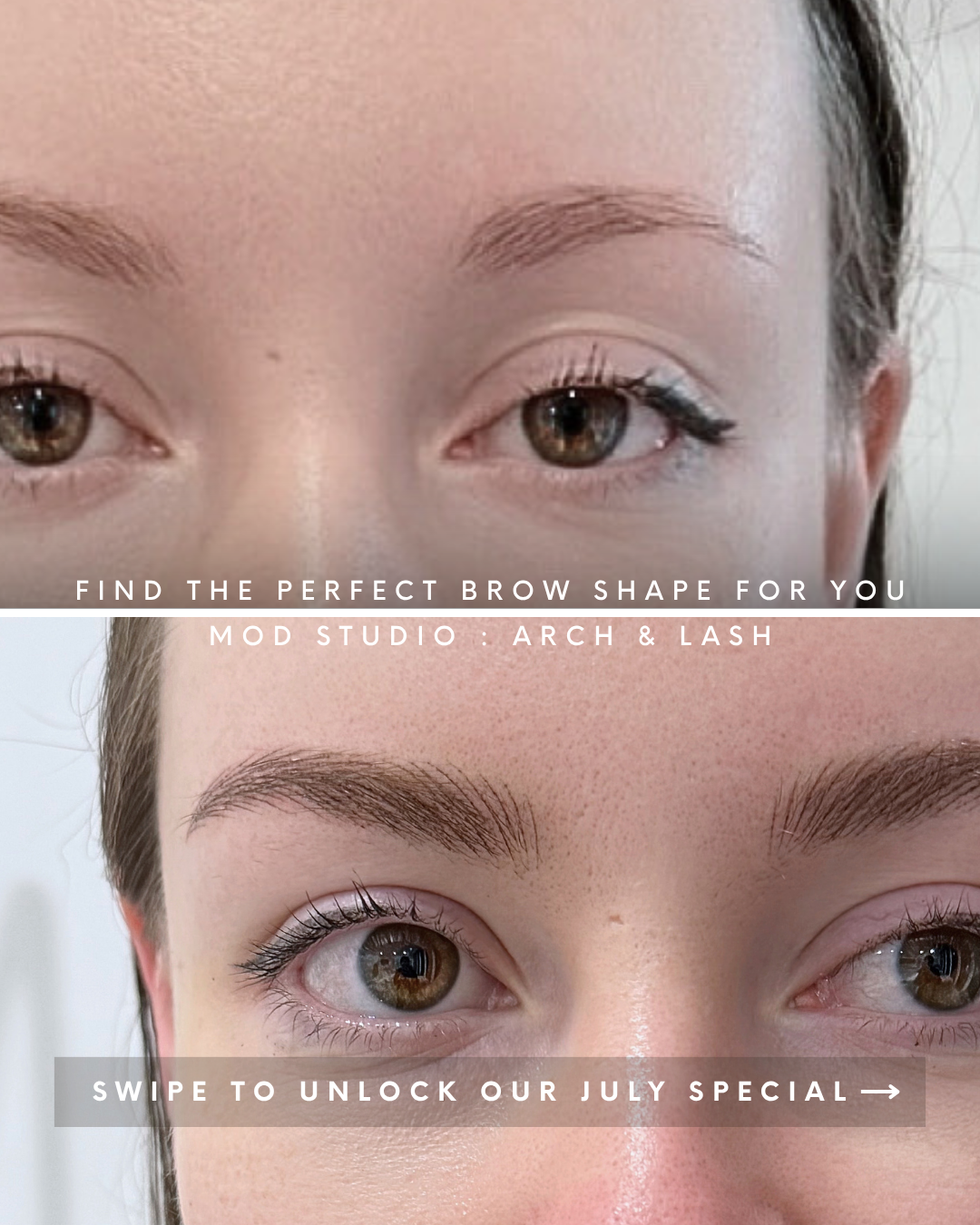 Top Lashes Facebook ad: Still thinking about your brows?