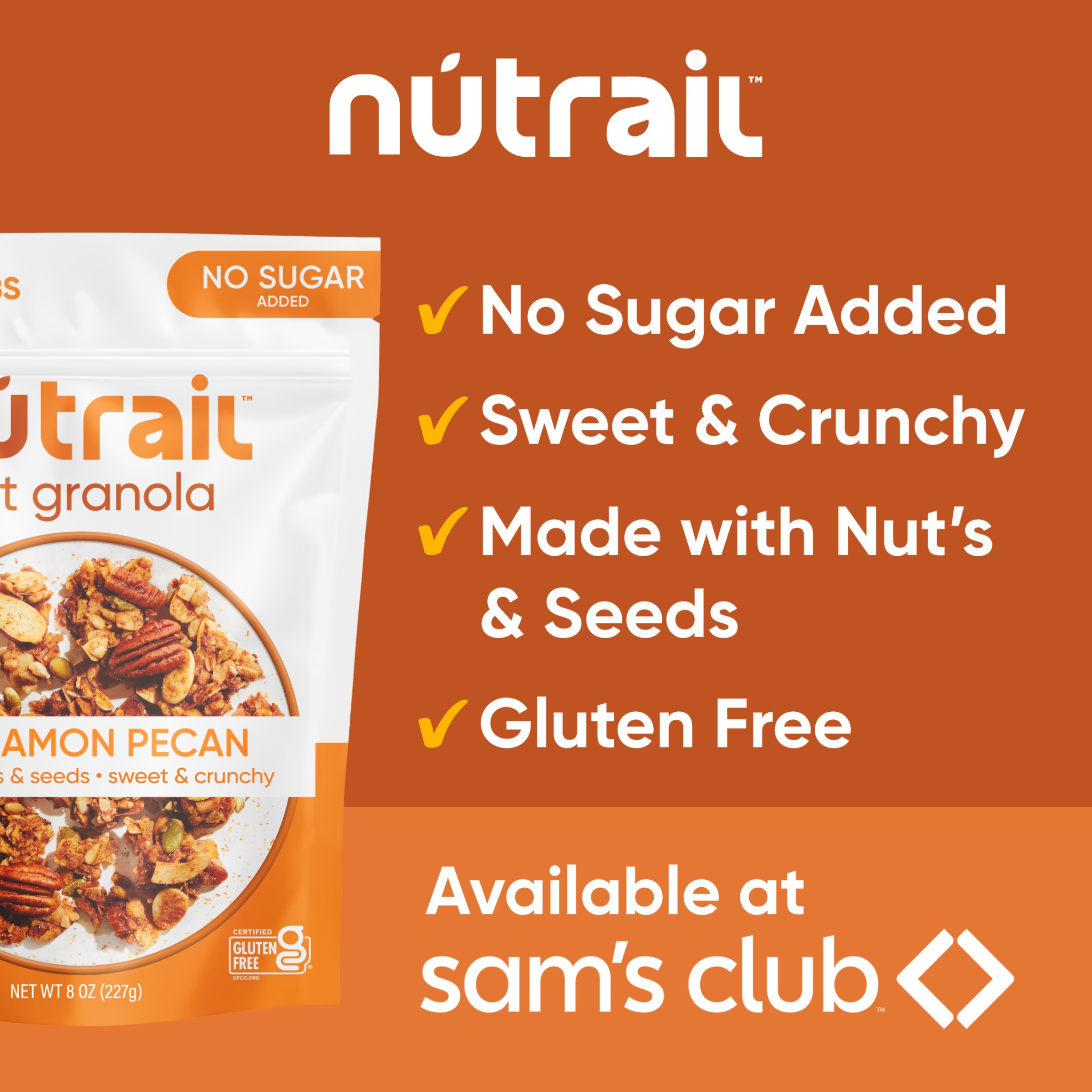 NuTrail Facebook ad: NuTrail Nut Granola at Sam's Club