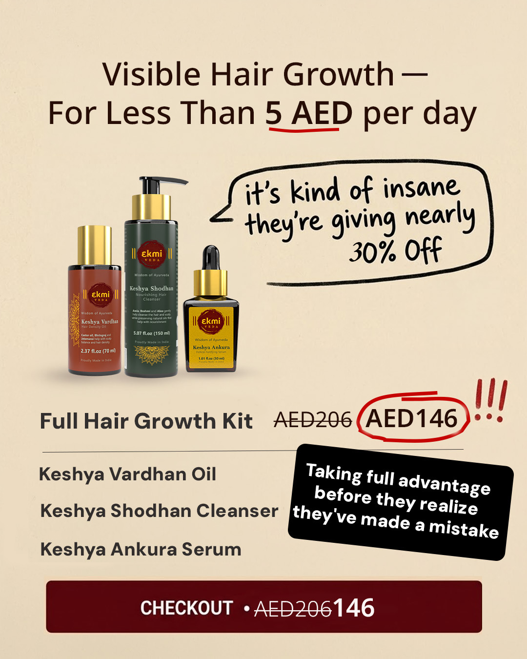 Ekmiveda Facebook ad