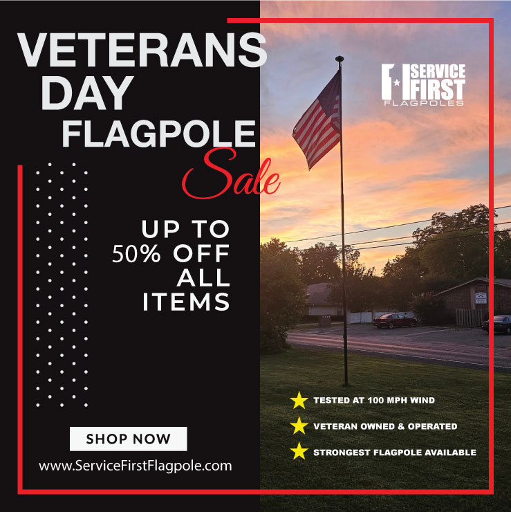 Old Glory Flagpole Co Facebook ad: Tested at 100 mph wind