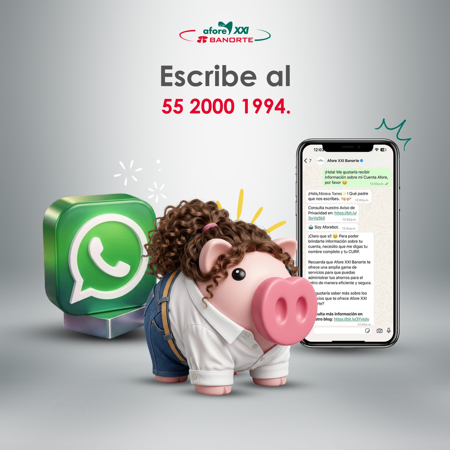 Afore XXI Banorte Facebook ad: Escribe por WhatsApp y resuelve tus dudas en…