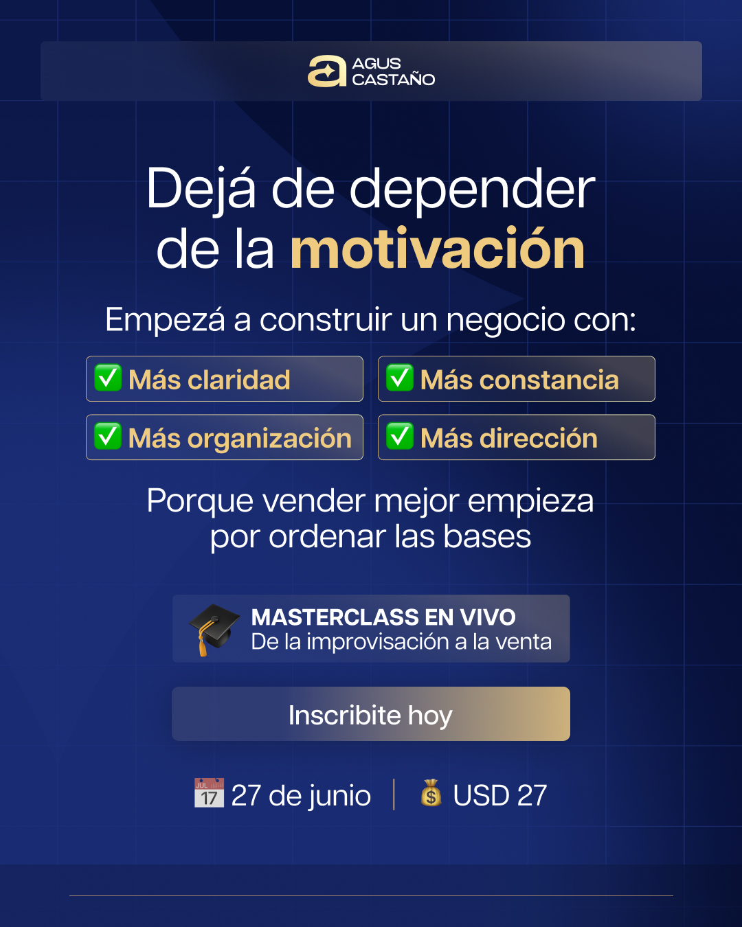 aguscastano.mkt Facebook ad: De la improvisación a la venta