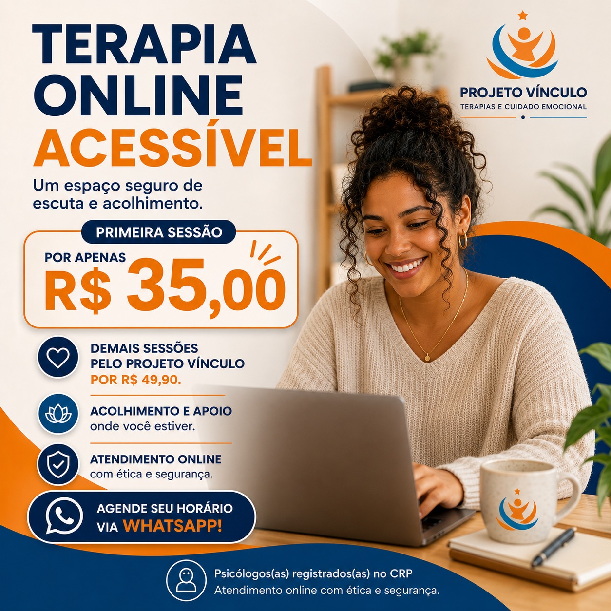 Projeto Vínculo Terapias Facebook ad: Cuidar da sua saúde emocional pode ser mais…