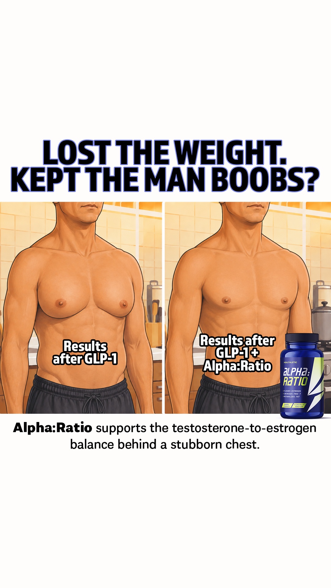 Healthletic Alpha Ratio Facebook ad: The Estrogen Problem No One Tells Men About