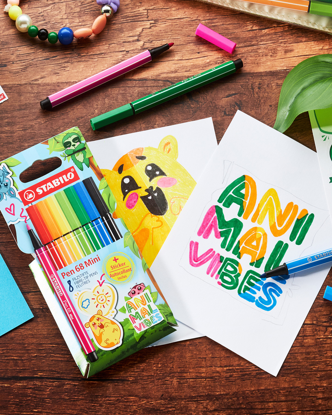STABILO Facebook ad: Tiny paws, bold colours, endless possibilities.