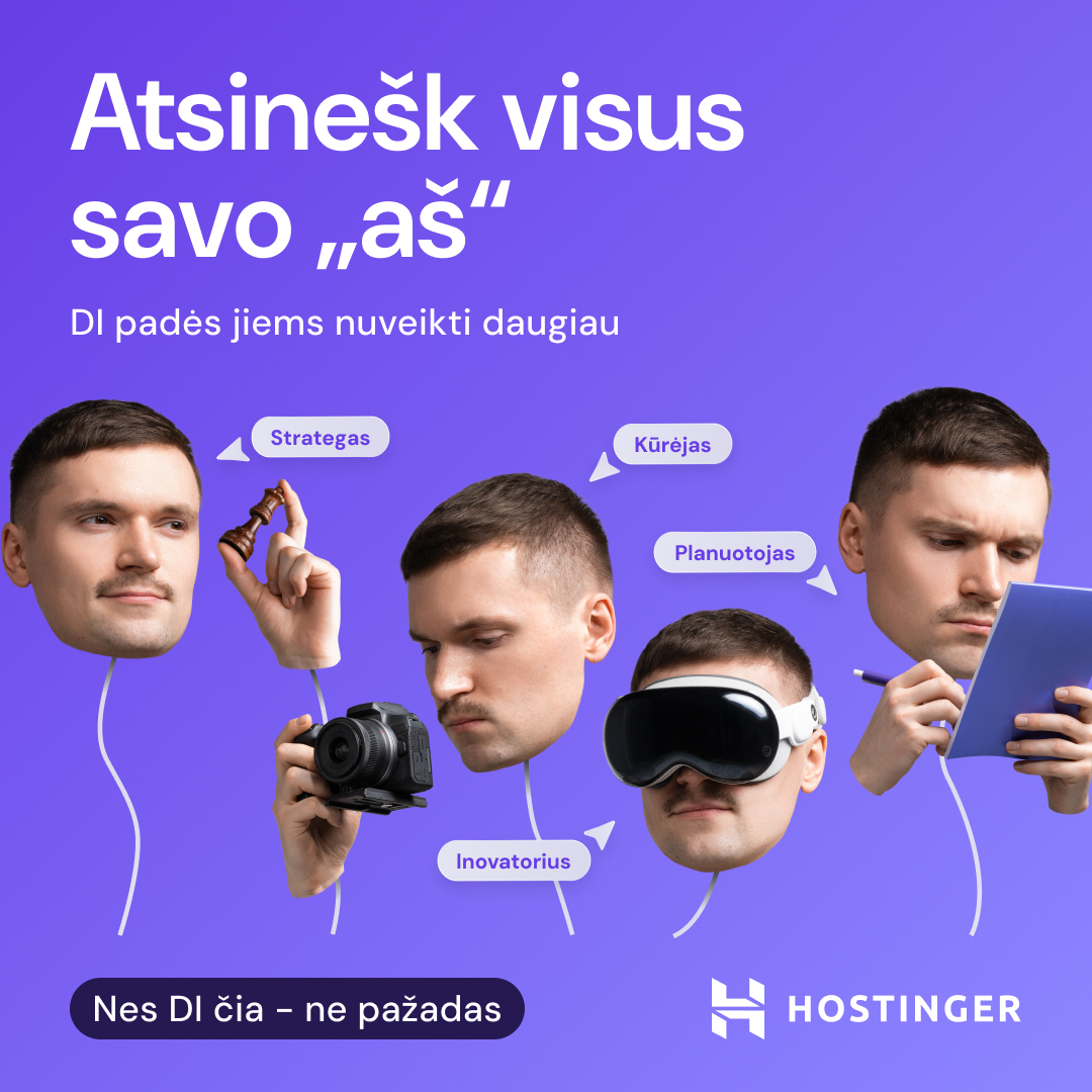 Hostinger Facebook ad: Atrask atviras pozicijas