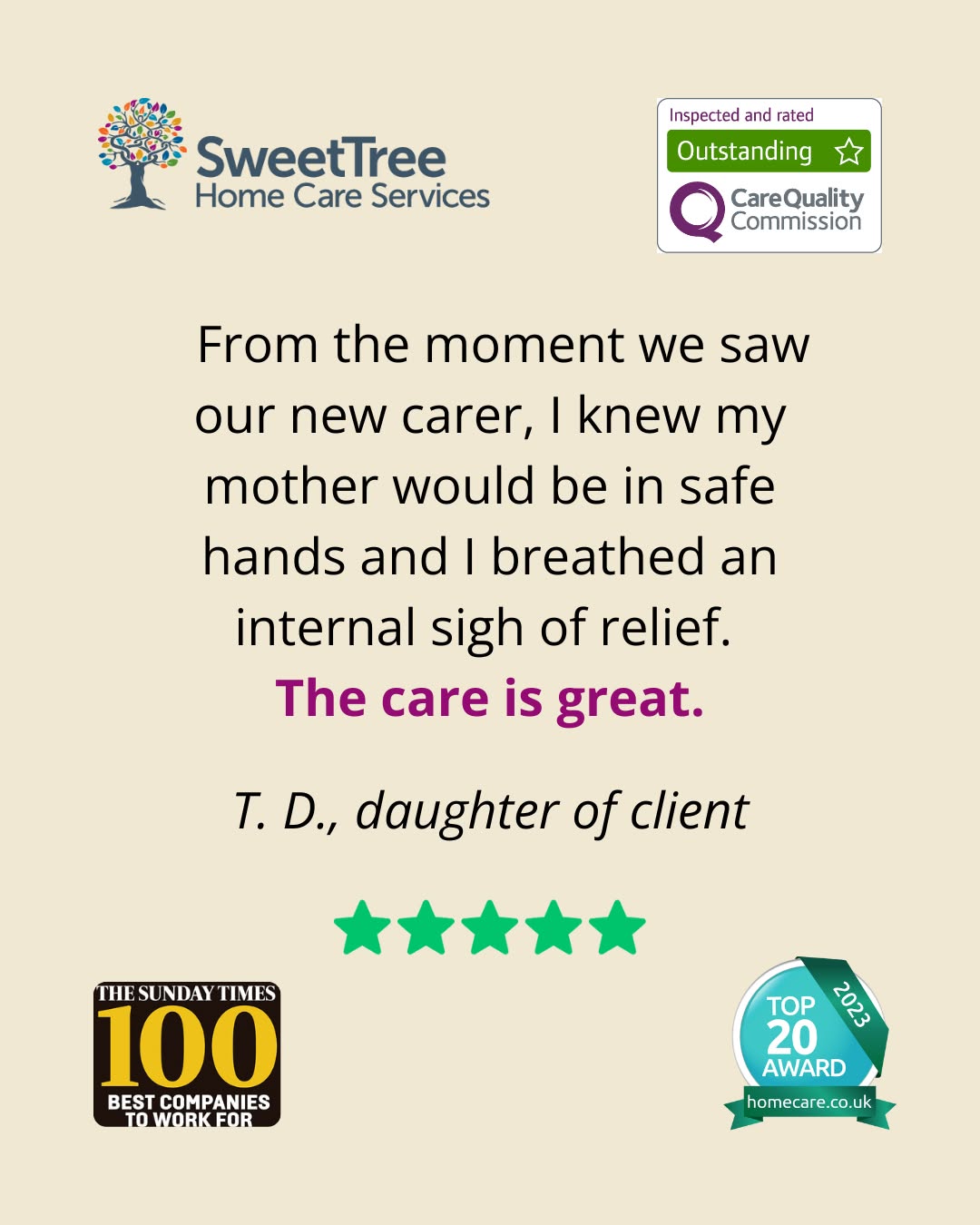 SweetTree Home Care Services Facebook ad: Home