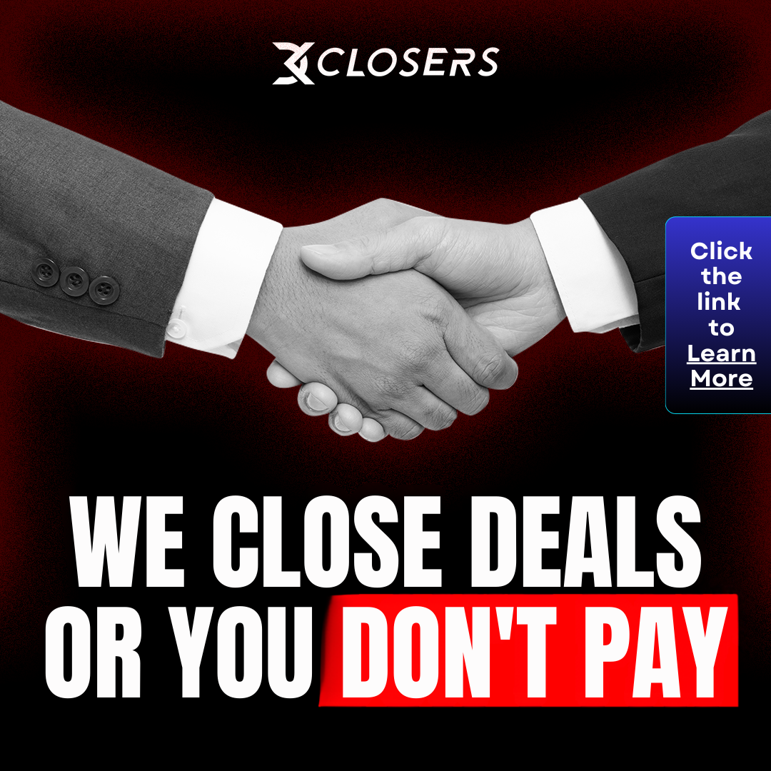 DK Closers Facebook ad: Our Closers Perform - Or You Don’t Pay