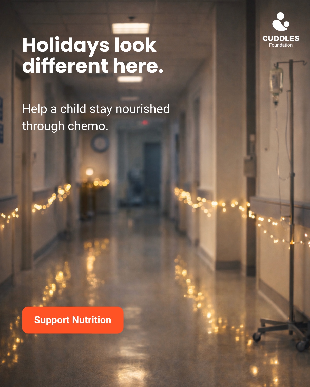 Cuddles Foundation Facebook ad: Donate to Help Kids Fight Cancer