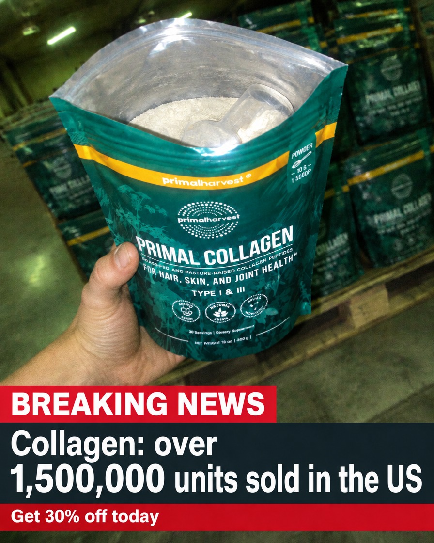 Primal Harvest Facebook ad: 10g collagen per scoop. Now 30% off