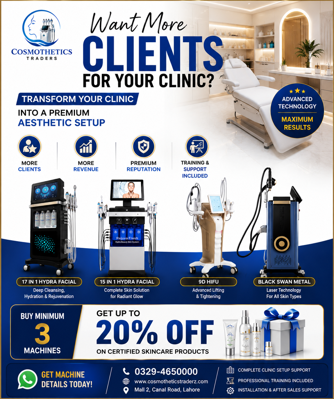 Cosmothetics Traders Facebook ad: Advanced Machines. Better Results.