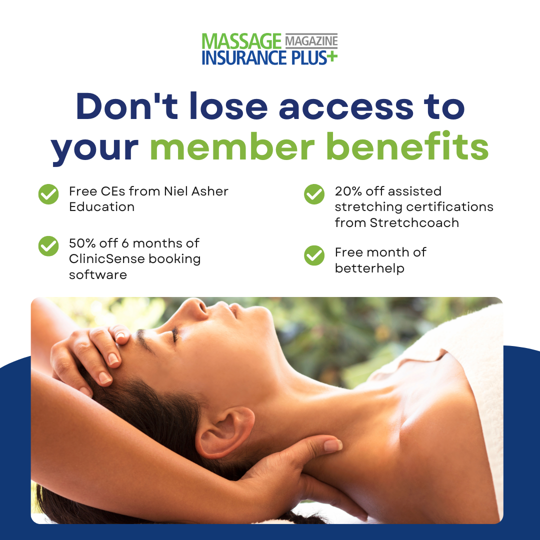 Massage Magazine Insurance Plus Facebook ad: The Choice For Over 200,000 Massage Professionals