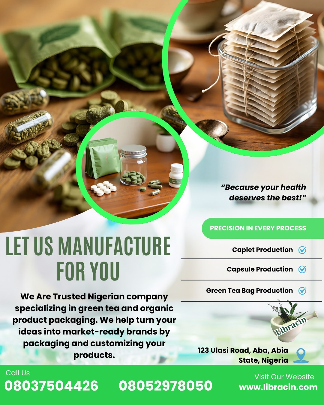Libracin Natural Medicine Industries Limited Facebook ad: Let Us Manufacture For You.