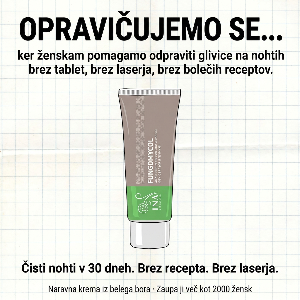 Organska Kozmetika - InaEssentials.si Facebook ad: Brez tablet. Brez laserja. Samo lepši nohti.