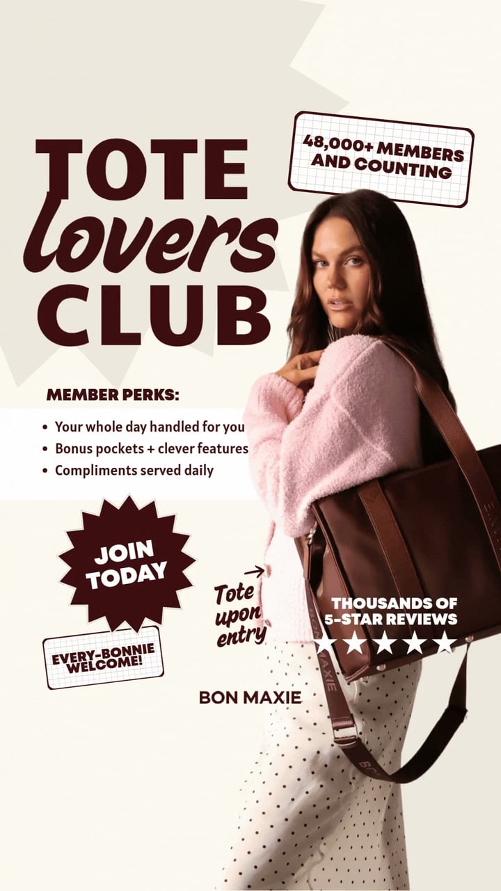 BON MAXIE Facebook ad: Best-Selling Tote Bags