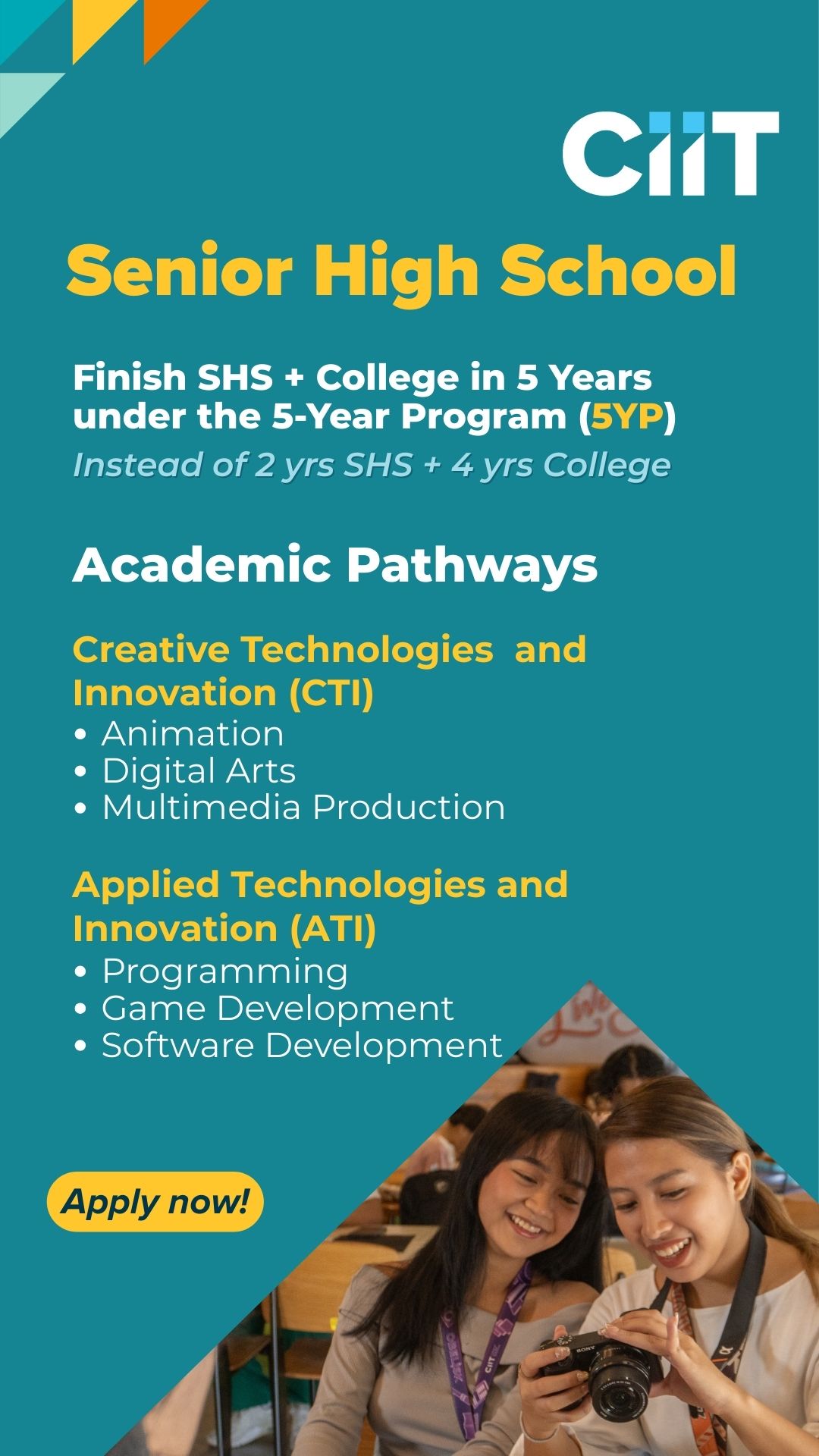 CIIT College of Arts and Technology Facebook ad