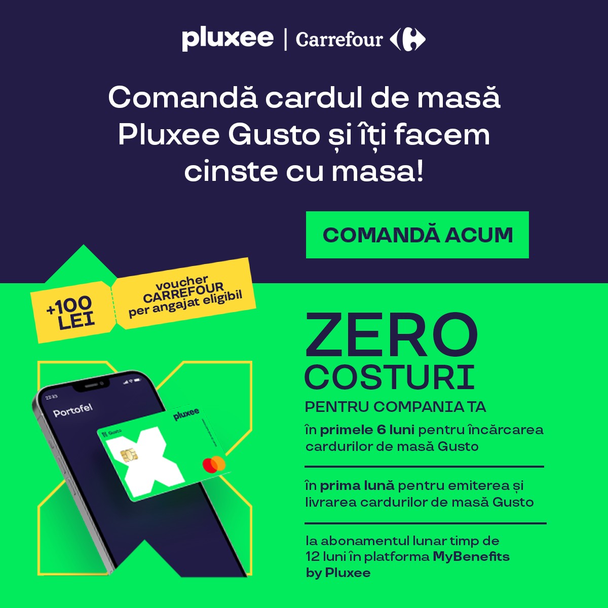 Pluxee Romania Facebook ad: Ofertă valabilă pentru clienții noi până la 30 Septembrie…