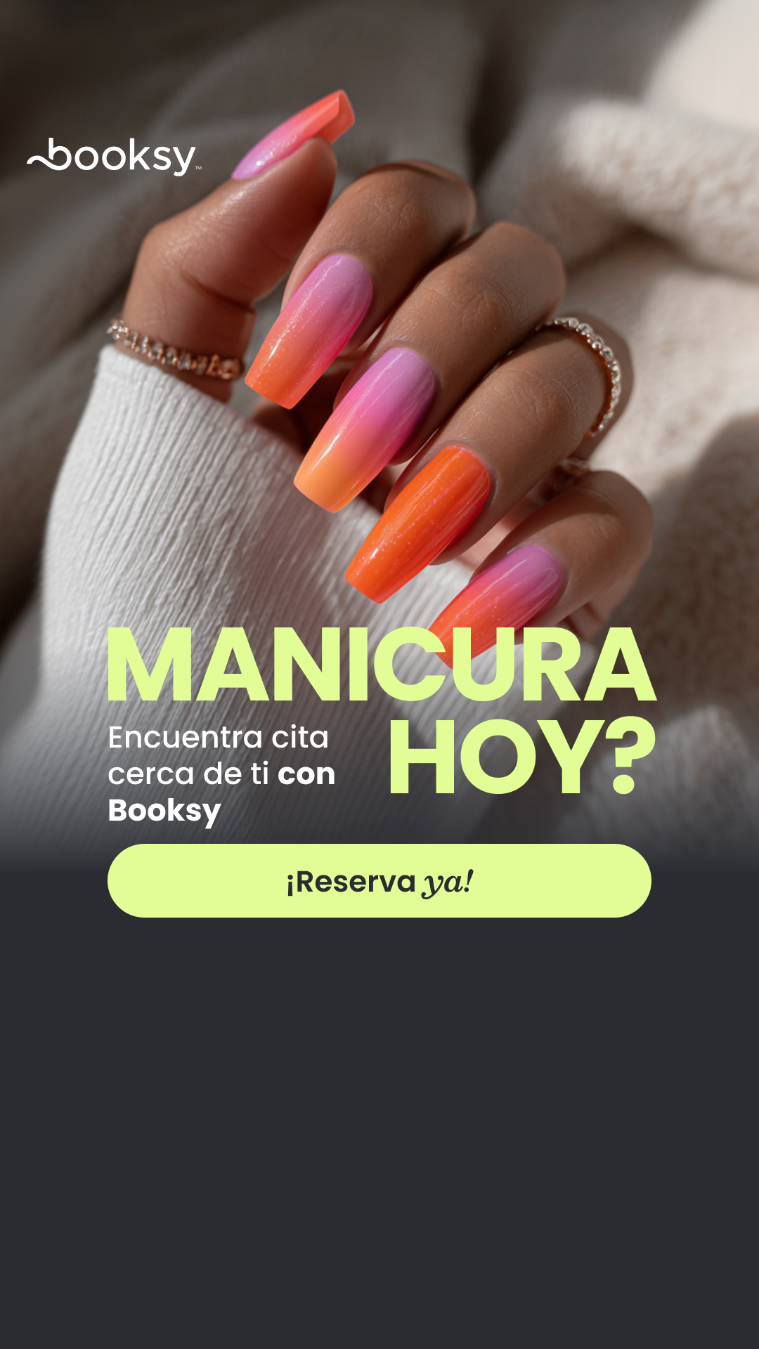 Booksy Spain Facebook ad: Cita de uñas para HOY