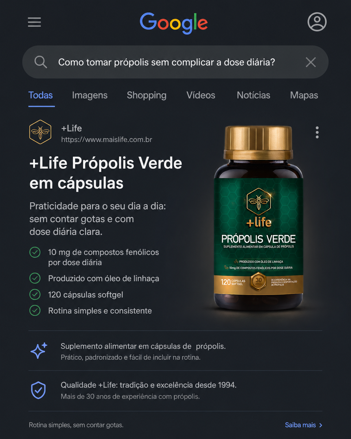 Mais Life - Suplementos Saudáveis Facebook ad