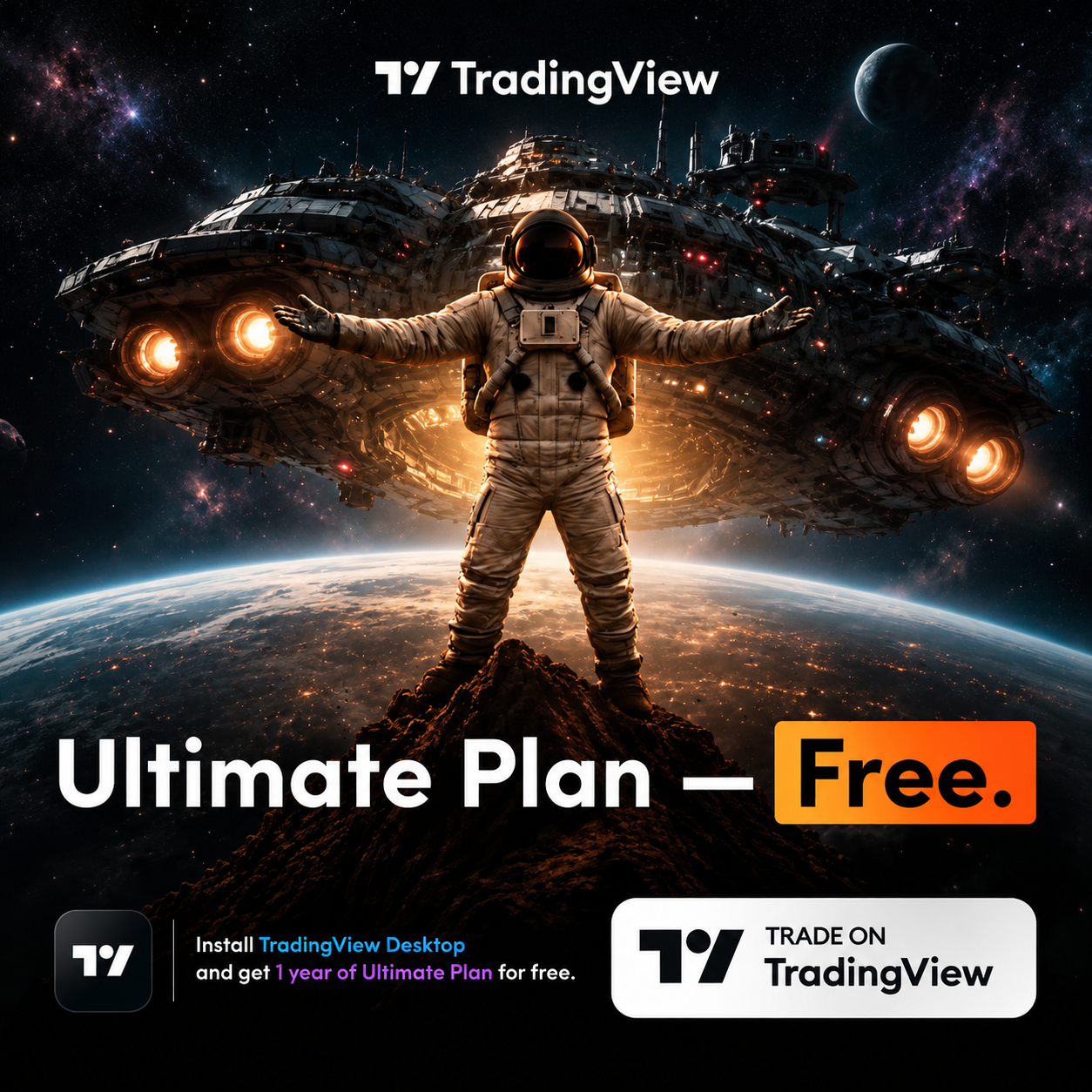 T&V Hub Facebook ad: Get Ultimate Plan TradingView 