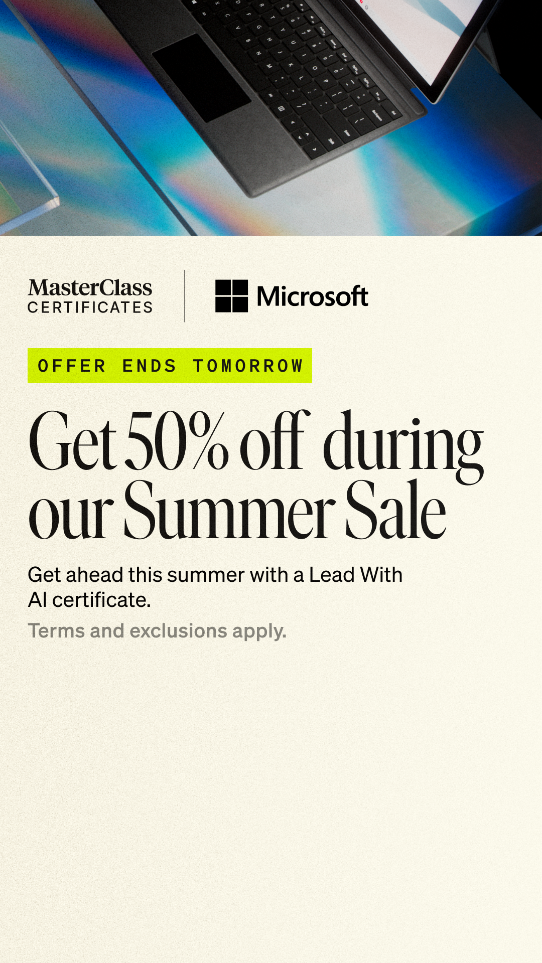 MasterClass Facebook ad
