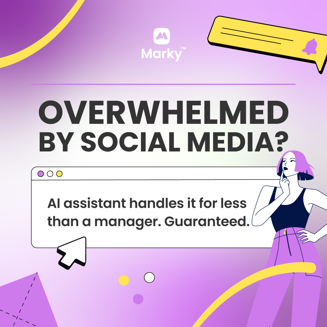 Marky Facebook ad: 30 days of content in 5 minutes