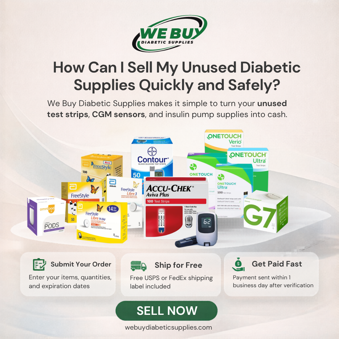 We Buy Diabatic Supplies Facebook ad
