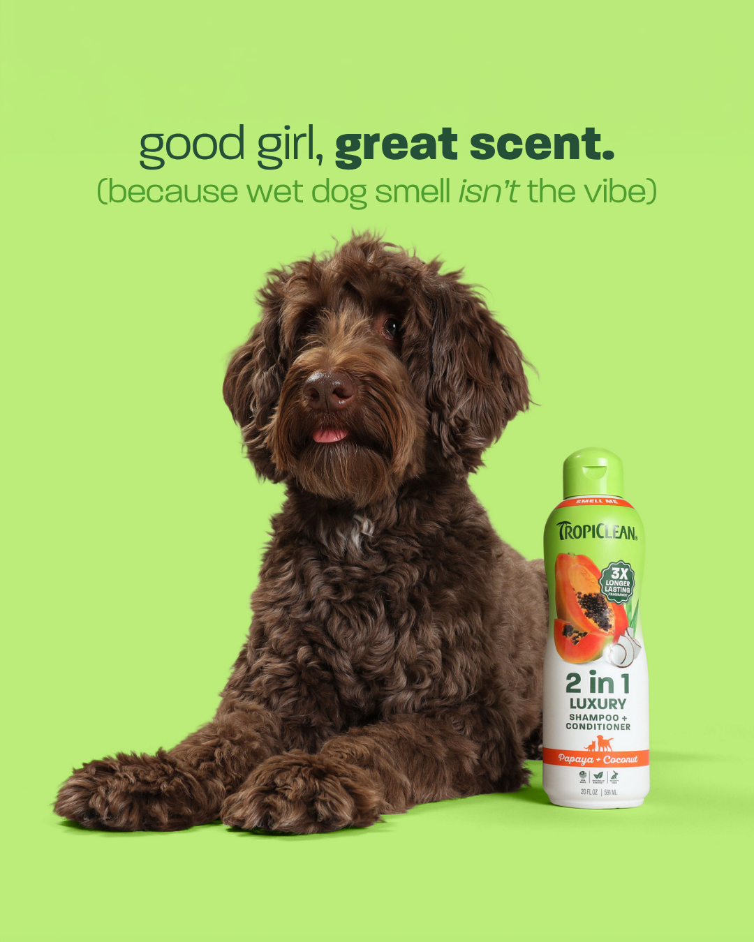 TropiClean Pet Products Facebook ad: TropiClean Dog Shampoo makes your pet smell AMAZING!