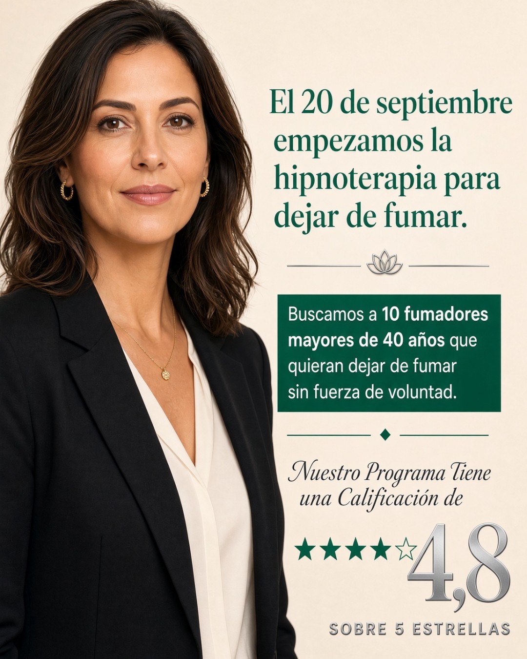 Hypnozio: power of hypnotherapy Facebook ad: Deja de fumar de una forma que de verdad resulta fácil