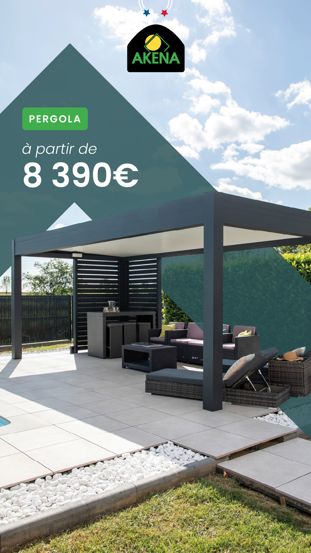 AKENA Facebook ad: Votre projet de pergola