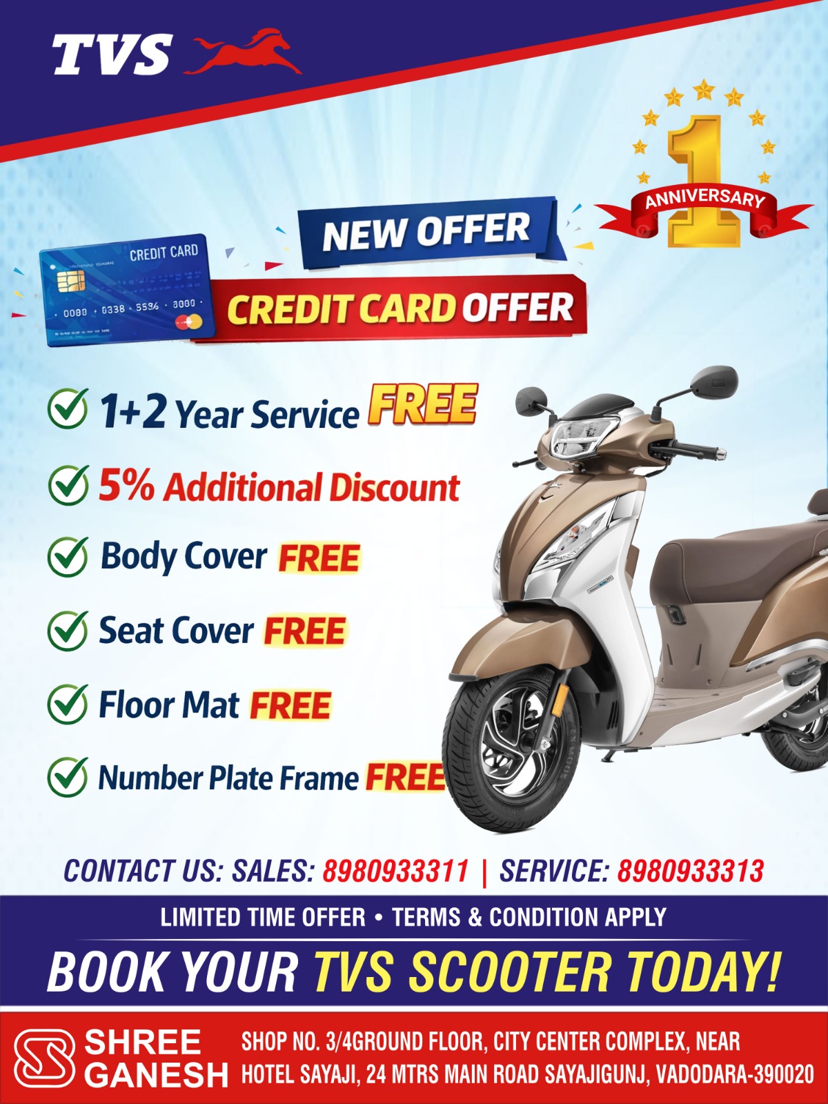 Shree Ganesh TVS Vadodara Facebook ad: Vadodara, your perfect ride is waiting