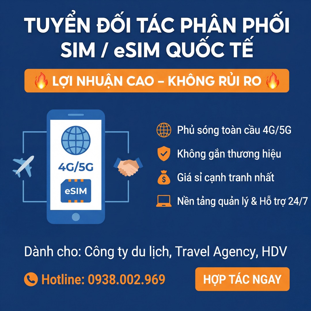 G Solutions - nền tảng B2B cho du lịch Facebook ad: MỜI HỢP TÁC PHÂN PHỐI SIM / eSIM…
