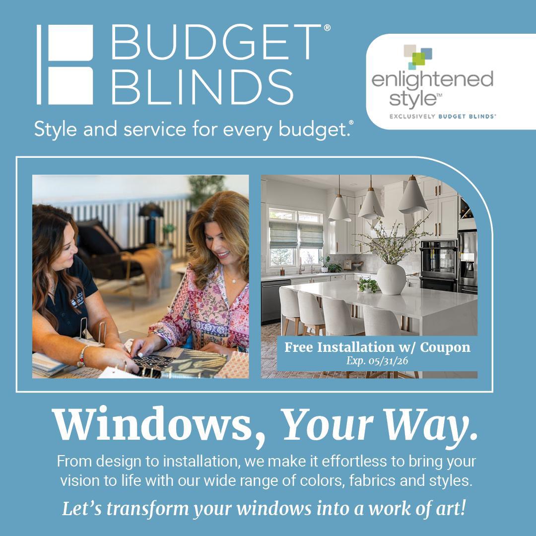 Budget Blinds of Ocean City Facebook ad: Style your space your way with custom window…