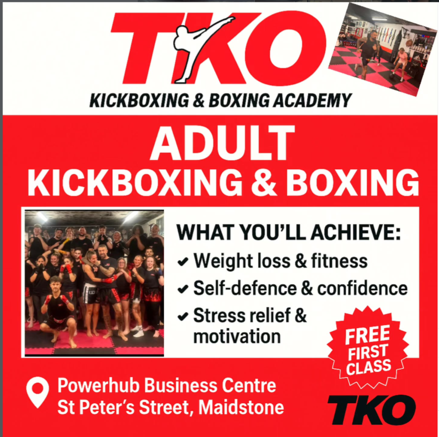 TKO Academy Ashford & Maidstone Facebook ad from Jan 20, 2026