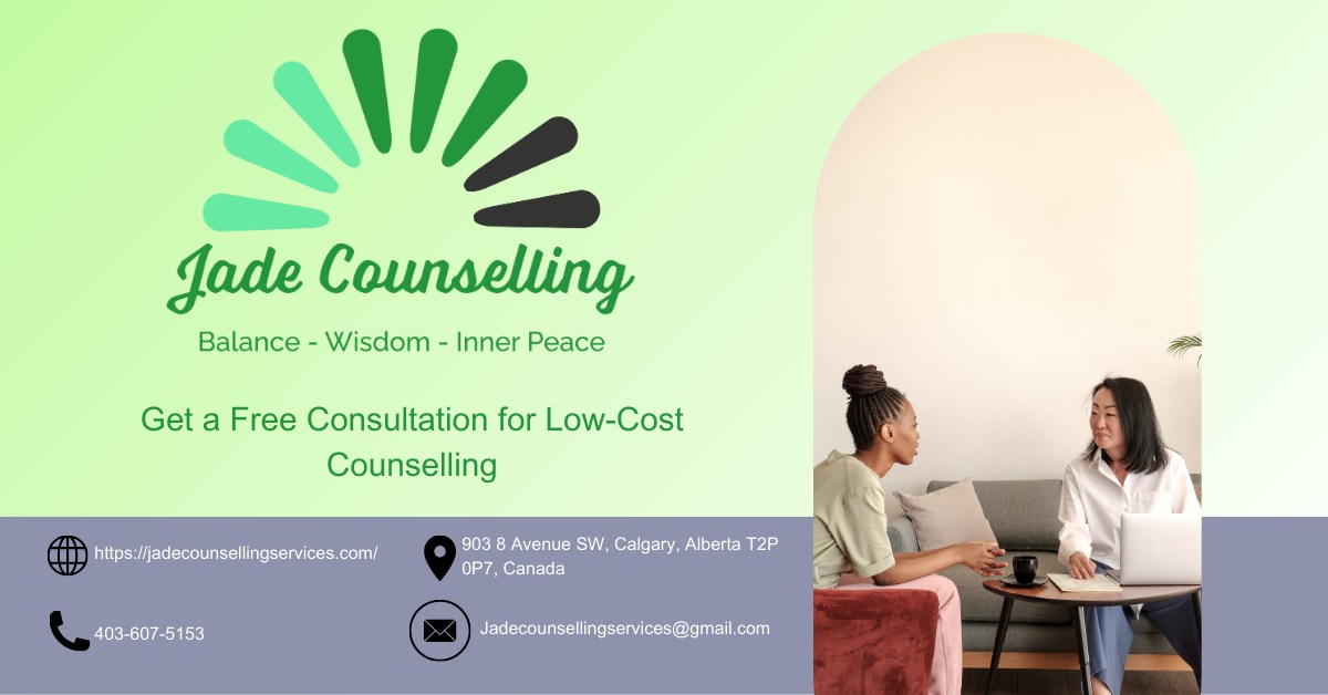 Jade Counselling Services Facebook ad: High Quality Counselling that fits your budget.