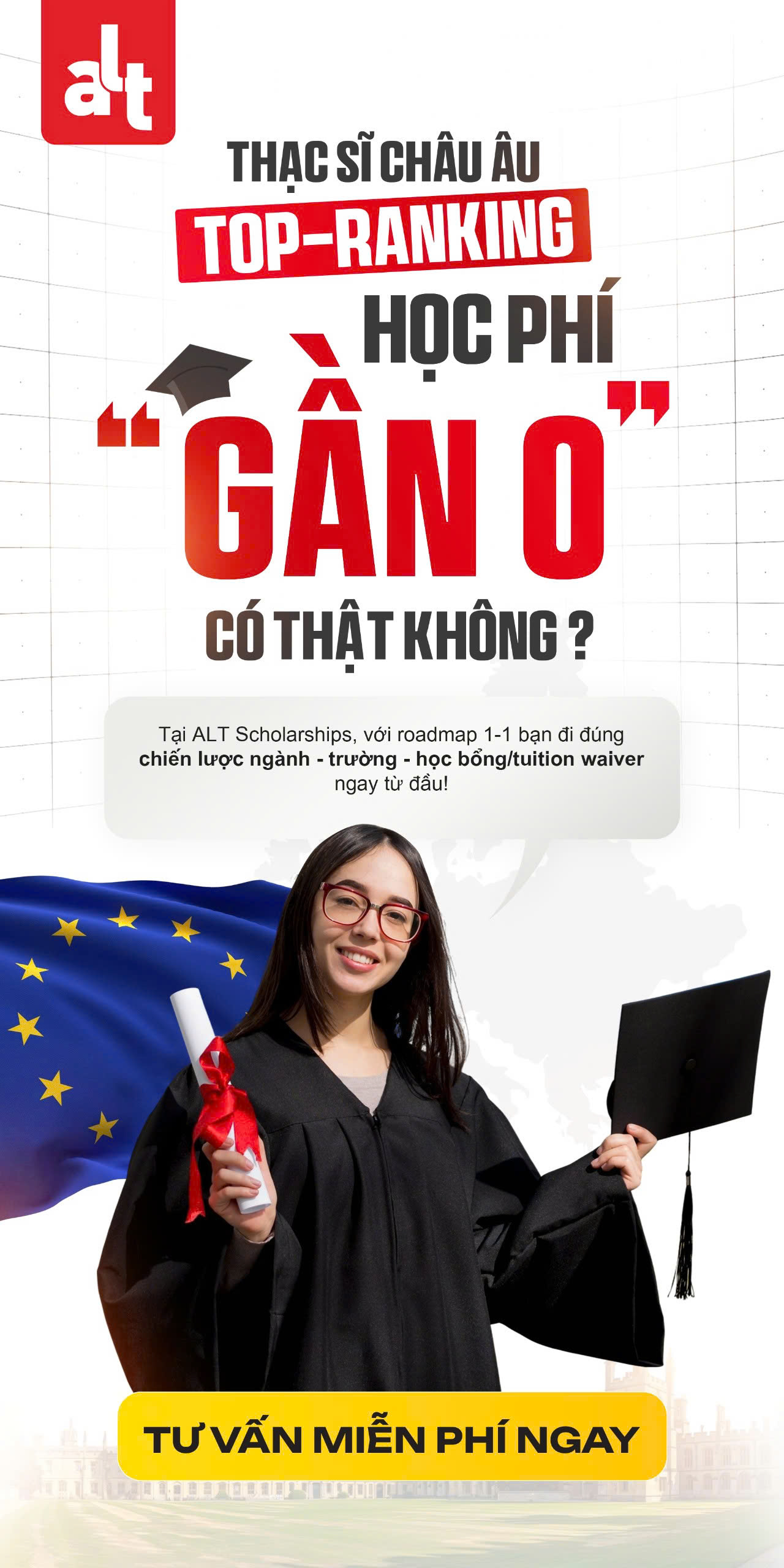 Trung Tâm Đào Tạo và Xúc Tiến Học Bổng Du Học ALT Facebook ad: Thạc sĩ châu Âu top-ranking, học phí gần…