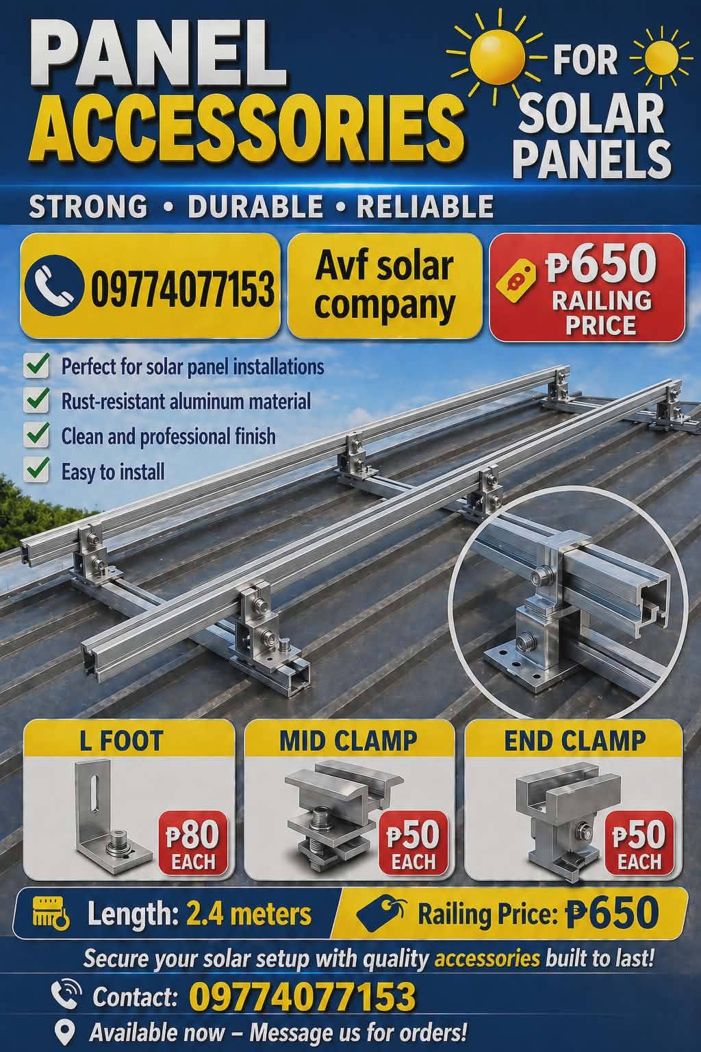 AVF SOLAR Facebook ad: Payment and release only, no reservation first come…