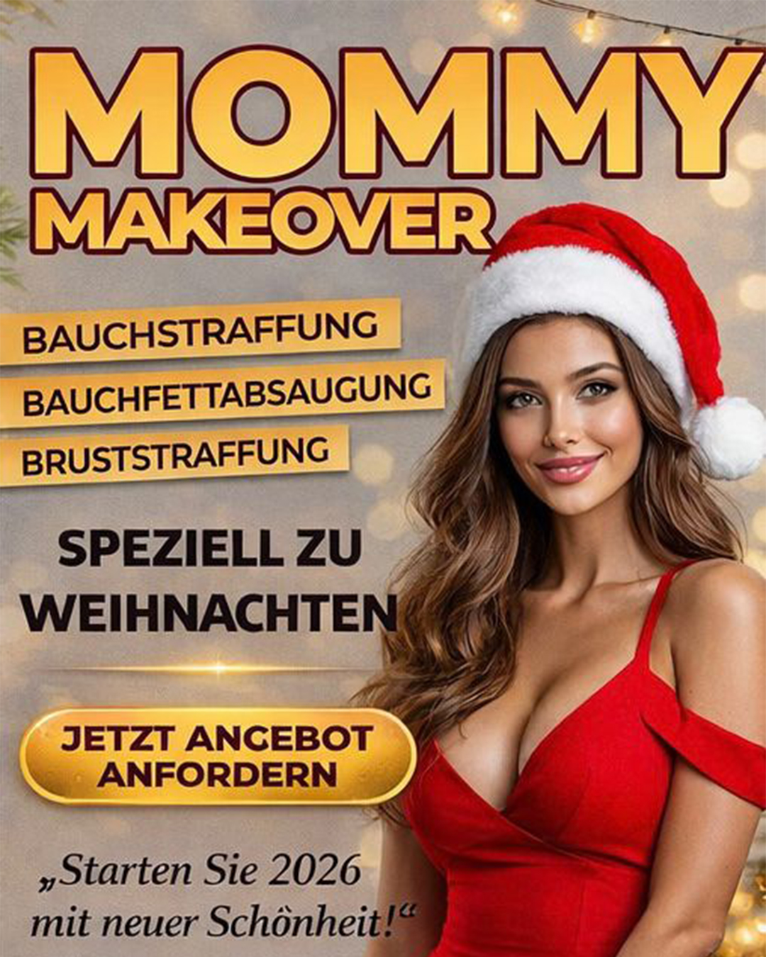 The More Clinics Facebook ad: Mommy Makeover, Spezielles Weihnachtsangebot