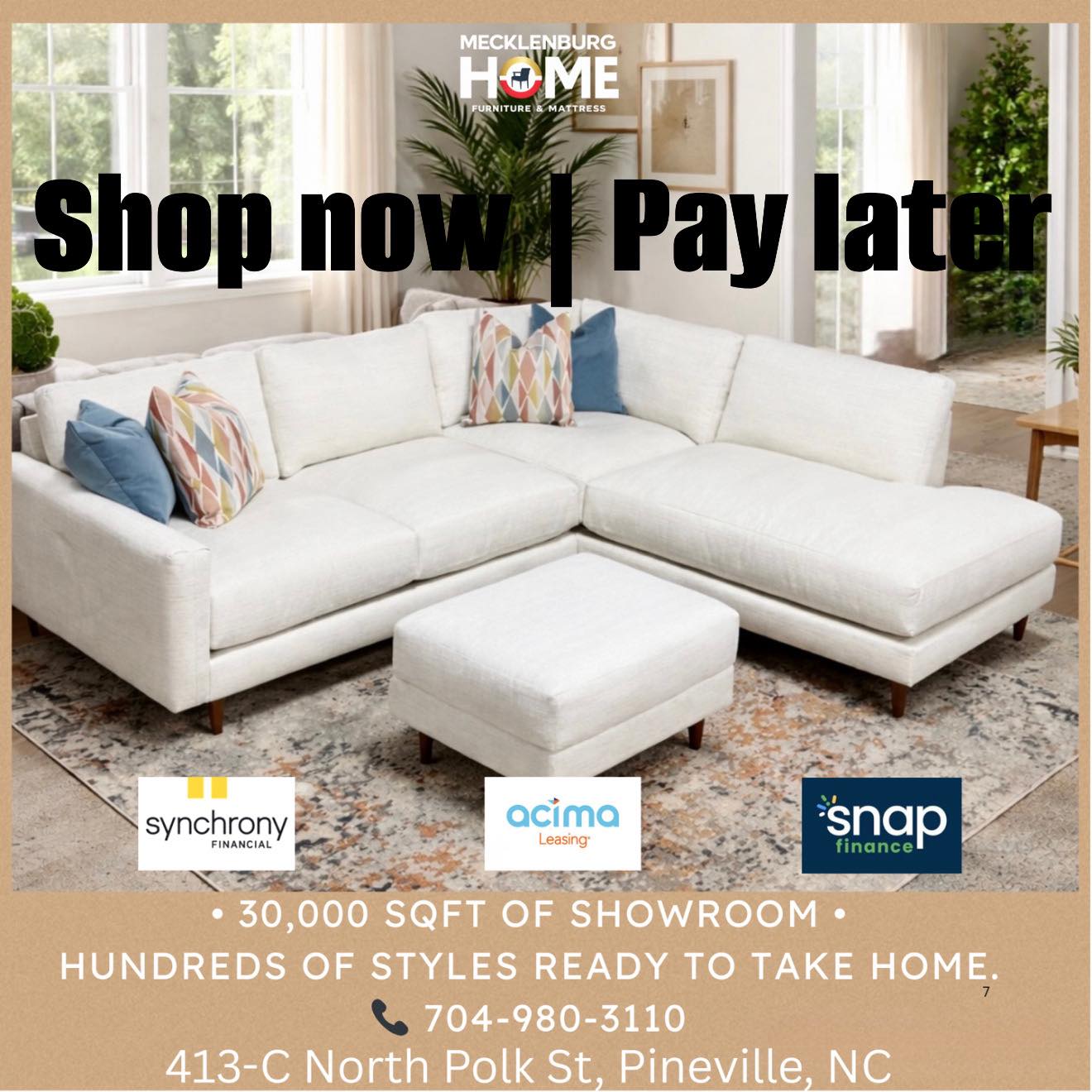Mecklenburg Home Furniture and Mattress Facebook ad