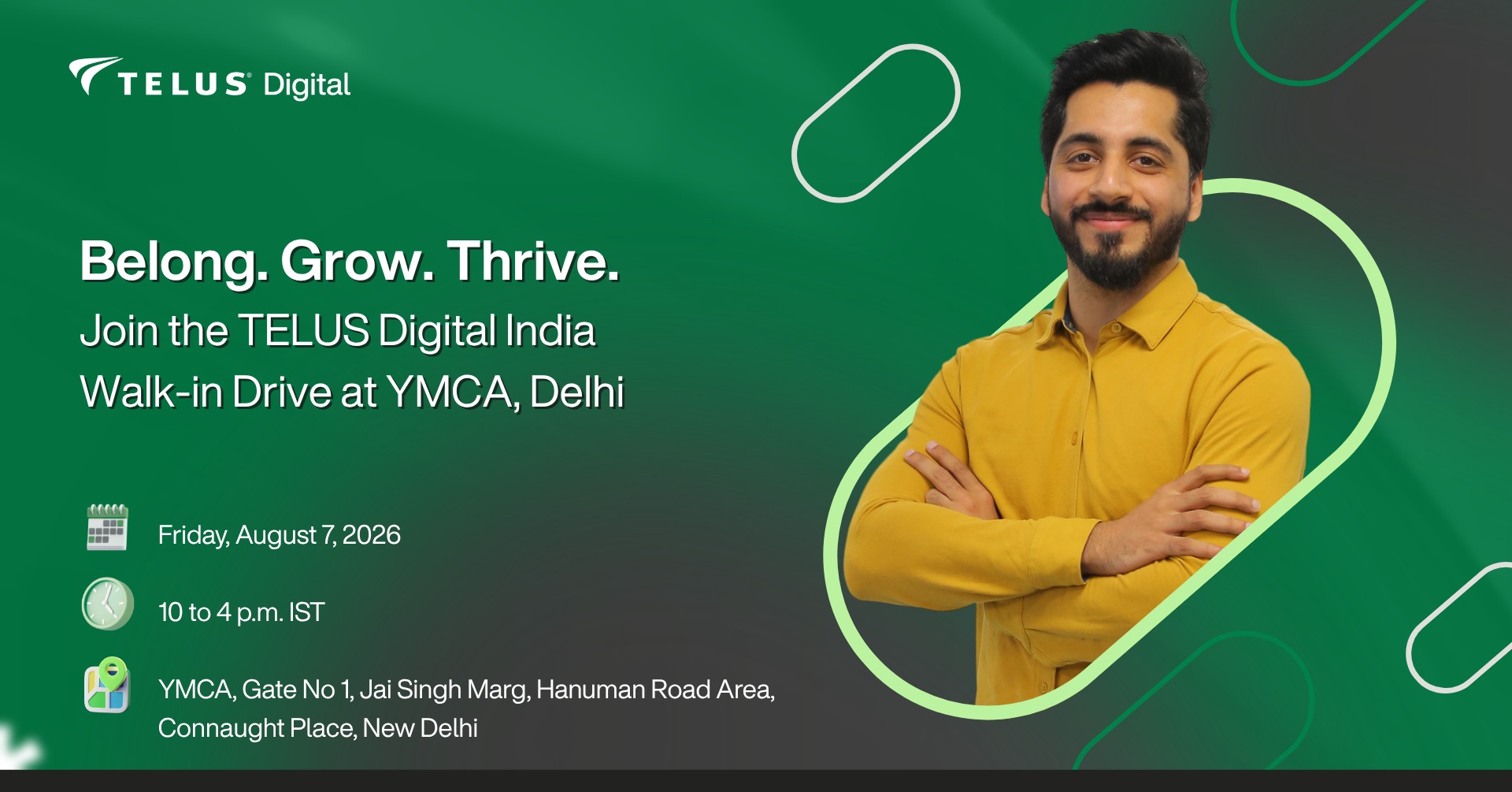 TELUS Digital Facebook ad: #TELUSIndiaHiring: Meet our hiring team and apply at YMCA…