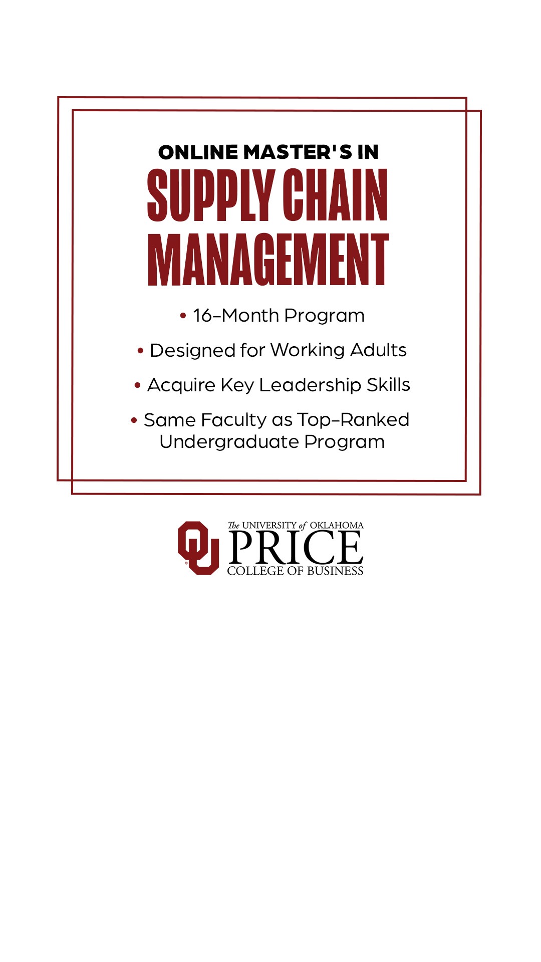 The University of Oklahoma Online Facebook ad
