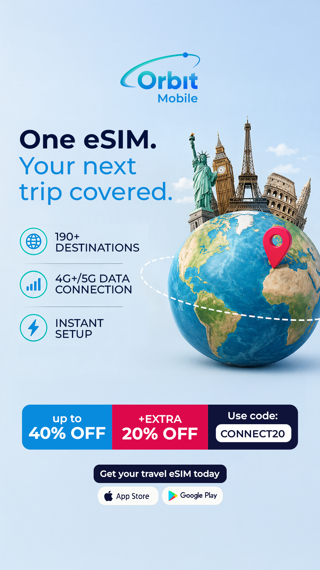 Orbit Mobile Travel App Facebook ad