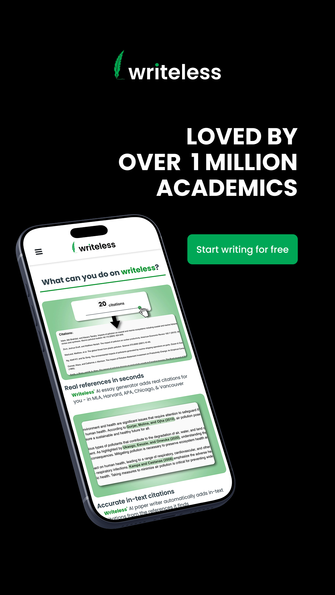 Writeless AI Facebook ad
