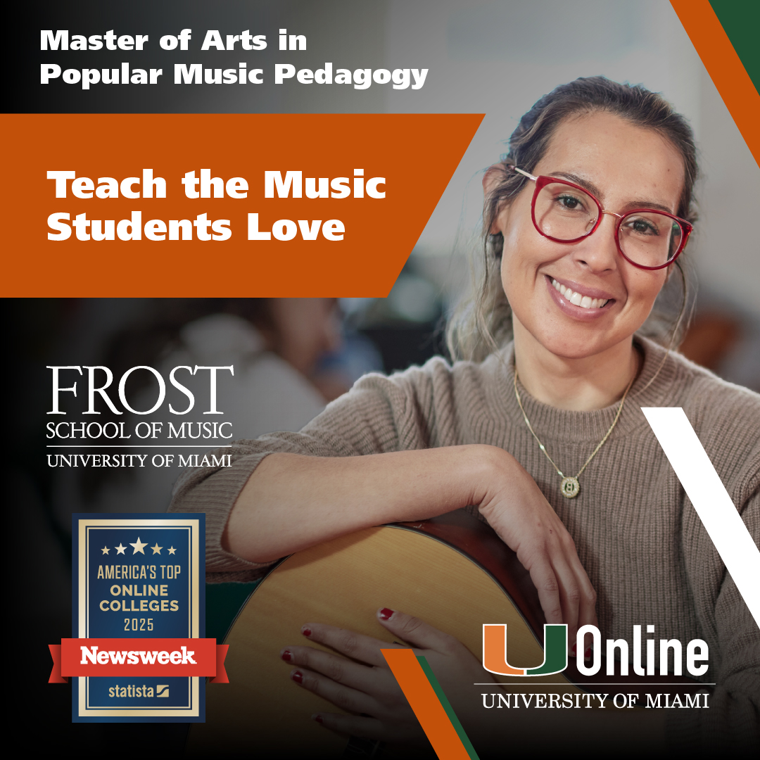 University of Miami UOnline Facebook ad: Advance in the music industry