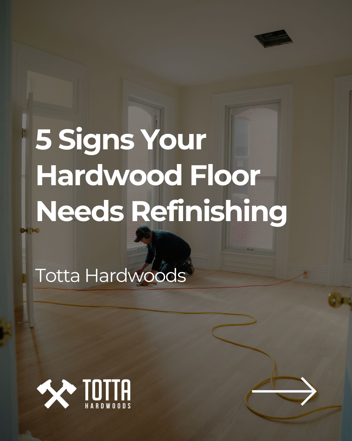 Totta Hardwoods Facebook ad: Not sure if your hardwood floors need refinishing?