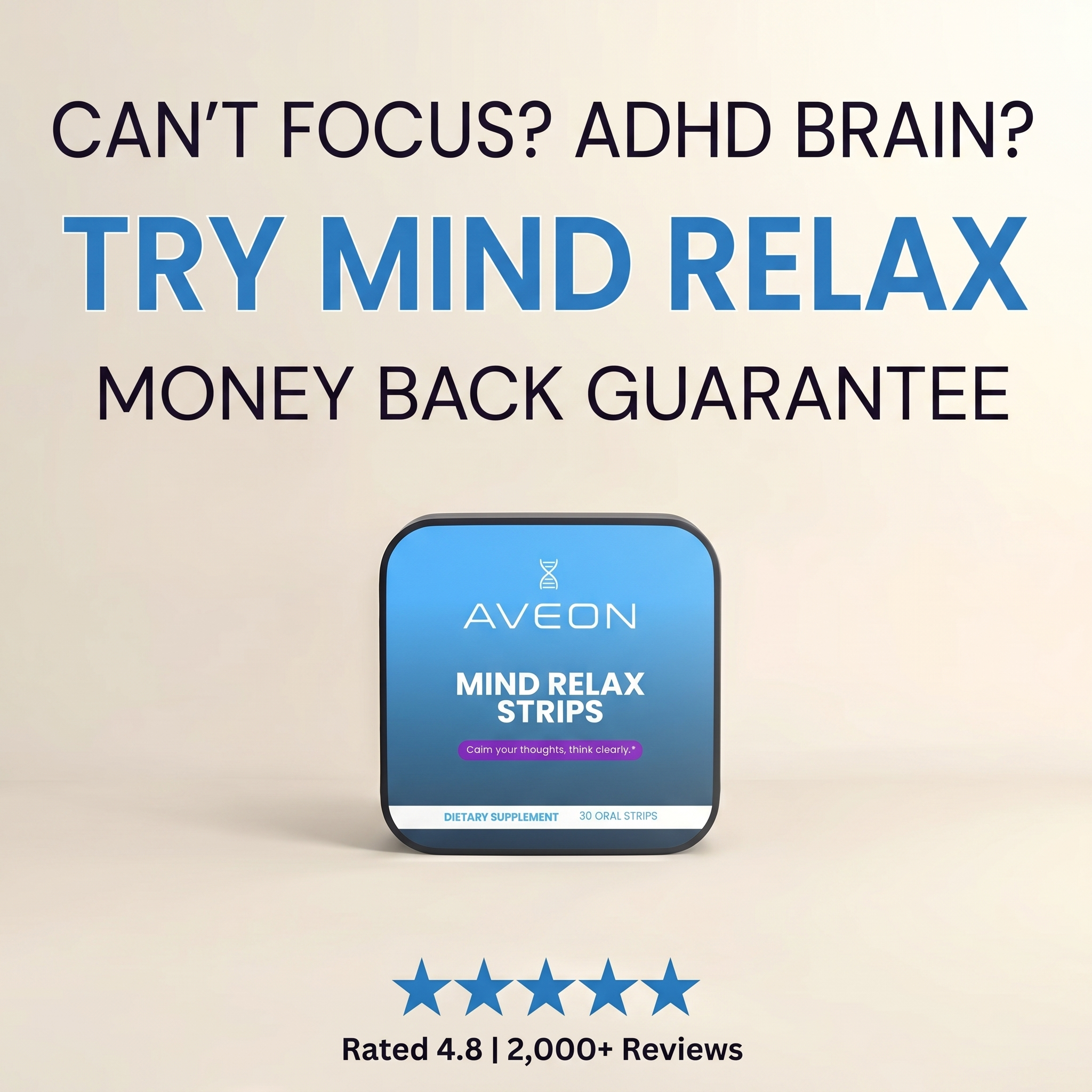 Aveon Blue Facebook ad: Discover Mind Relax