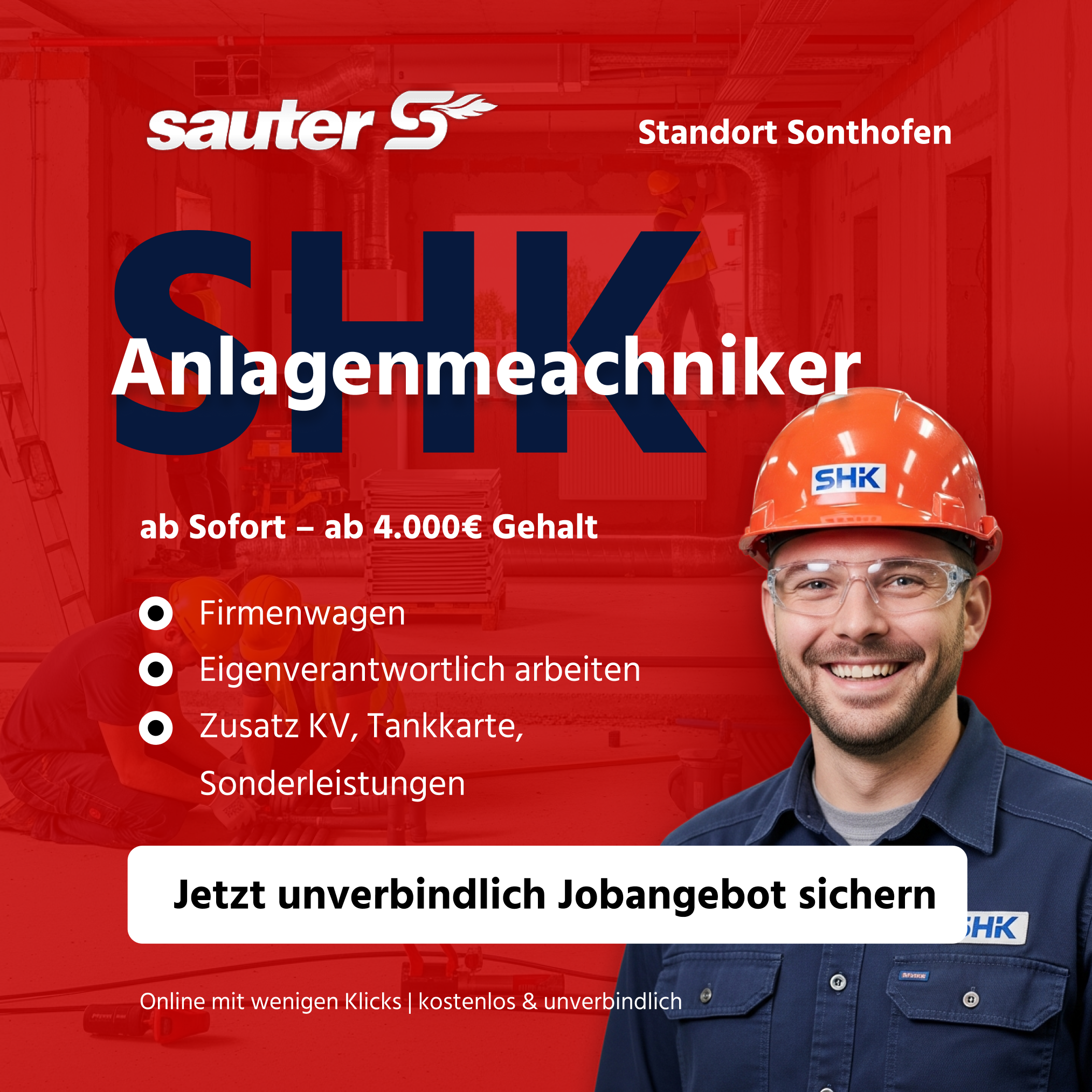 Sauter Haustechnik GmbH Facebook ad: SHK Meister & Gesellen gesucht (m/w/d)
