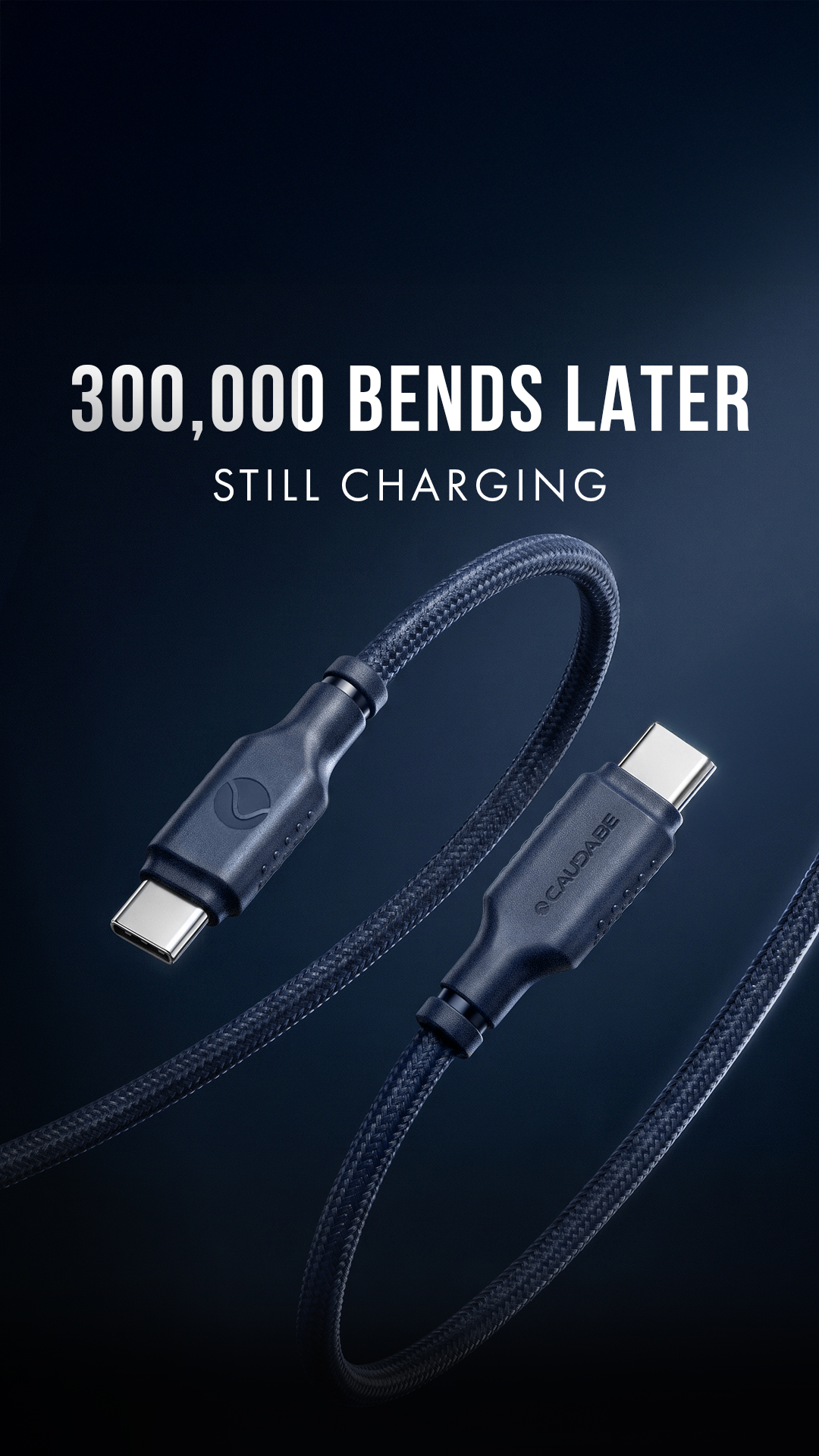 Caudabe Facebook ad: Stop replacing cables.